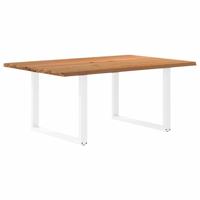 Eettafel rechthoekig 180x120x74 cm massief eikenhout lichtbruin - thumbnail