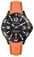 Nautica horlogeband A13026G Leder Oranje 20mm + zwart stiksel - thumbnail