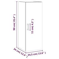 Hangkast 34,5x34x90 cm betongrijs - thumbnail