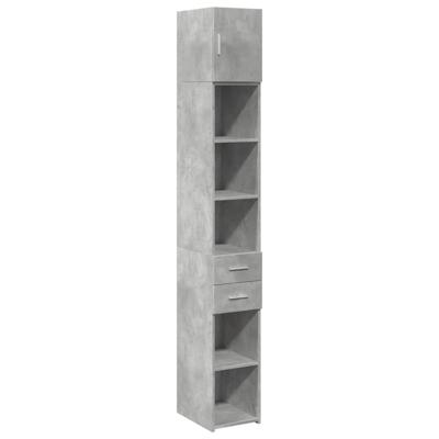 Opbergkast smal 30x42,5x225 cm bewerkt hout betongrijs - thumbnail