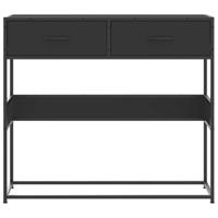 Wandtafel 90x35x80 cm bewerkt hout zwart - thumbnail