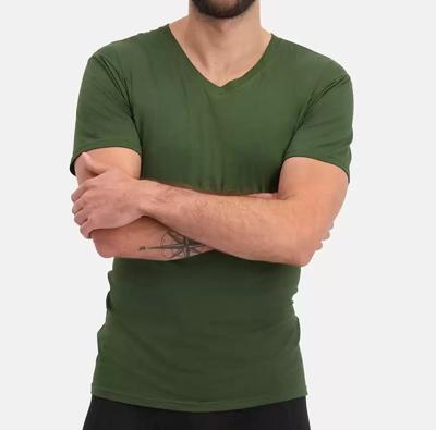 2-pak heren T-shirts V-hals - Velo - Bamboe heren ondershirts korte mouwen - Donkerblauw - Groen - Wit - Zwart