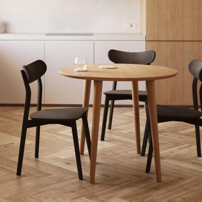 Kave Home Uitschuifbare Ronde Bistrotafel/Eettafel 'Oqui' Eikenhout, 90-170 x 90cm