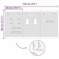 VidaXL Gereedschap wandpaneel 3 pcs grijs 150 x 1 x 80 cm - thumbnail