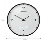 BRESSER MyTime LEDsec wandklok 24 cm met temperatuurweergave (wit) - thumbnail