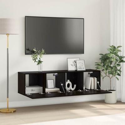 Tv-meubelset 2 pcs Zwart 60 x 30 x 30 cm Bewerkt hout