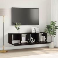 Tv-meubelset 2 pcs Zwart 60 x 30 x 30 cm Bewerkt hout - thumbnail