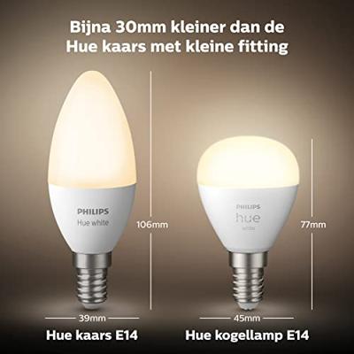 Philips Hue LED-lamp (2 stuks) 871951435677100 Energielabel: G (A - G) Hue White Luster Doppelpack 2x470lm E14 11.4 W Warmwit