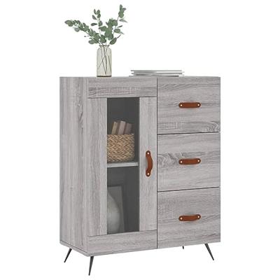 Dressoir 69,5x34x90 cm bewerkt hout grijs sonoma eikenkleurig Dressoir 69,5x34x90 cm bewerkt hout grijs sonoma eikenkleurig