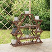 VidaXL Plantenstandaard 110x25x105 cm massief vurenhout - thumbnail