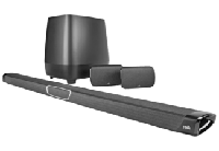 Polk MagniFi MAX SR Soundbar, Soundbarsysteem met Draadloze Surroundluidsprekers en Subwoofer voor Dolby Digital 5.1 Surround Geluid, Soundbar voor TV, Bluetooth, Ingebouwde Chromecast -Zwart - thumbnail