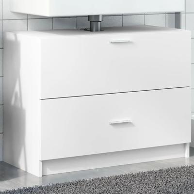 Wastafelkast 78x37x59 cm bewerkt hout wit Wastafelkast 78x37x59 cm bewerkt hout wit