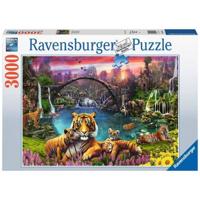 Puzzel 3000 p - Tijgers in de lagune - thumbnail