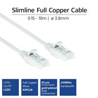 ACT Witte 7 meter LSZH U/UTP CAT6 datacenter slimline patchkabel snagless met RJ45 connectoren - thumbnail