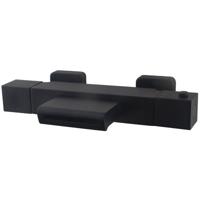 Wiesbaden Rombo Thermostatische Badkraan - Waterval Uitloop - Mat Zwart - thumbnail