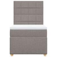Boxspring met matras stof taupe 90x190 cm - thumbnail