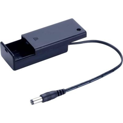 TRU COMPONENTS SBH-9VAS+DC PLUG Batterijhouder Aantal cellen: 1 9V (blok) Jackplug-stekker