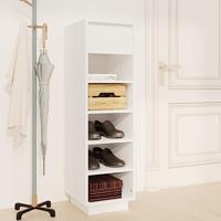 VidaXL Schoenenkast 30x34x105 cm massief grenenhout wit - thumbnail