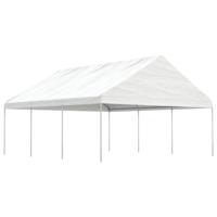 Prieel met dak 6,69x5,88x3,75 m polyetheen wit - thumbnail