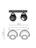 Home sweet home nop 2L ↔ 23 cm LED opbouwspot zwart - thumbnail