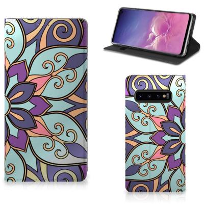 Samsung Galaxy S10 Smart Cover Purple Flower Samsung Galaxy S10 Smart Cover Purple Flower