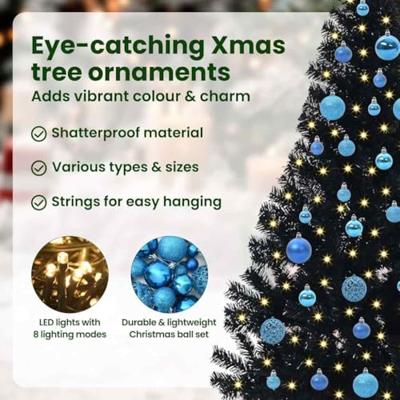 VidaXL Kunstmatig voorverlicht kerstboom met 150 led zwart 150 cm pvc