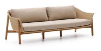 Kave Home 3-zits Tuinbank 'Galea' Teakhout en rattan - thumbnail