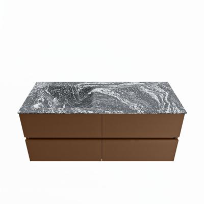 MONDIAZ VICA-DLUX 120cm badmeubel onderkast Rust 4 lades. Inbouw wastafel CLOUD links 1 kraangat, kleur Lava.