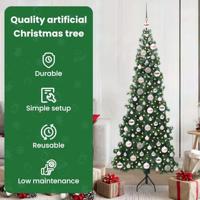 VidaXL Hoek kunstkerstboom met 300 led groen 180 cm pvc en metaal - thumbnail
