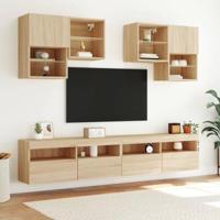 Tv-wandmeubel met LED-verlichting 100x30x40 cm sonoma eiken - thumbnail