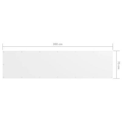 Balkonscherm 75x300 cm oxford stof wit