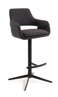 Jesper Home Draaibare Barkruk 'Oketo' kleur Indigo Ink (zithoogte 75cm)