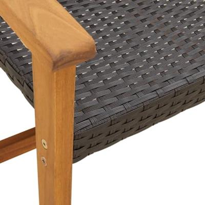 5-delige Loungeset poly rattan en acaciahout zwart