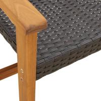 5-delige Loungeset poly rattan en acaciahout zwart - thumbnail