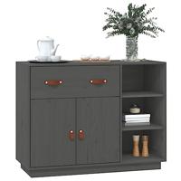 Dressoir 98,5x40x75 cm massief grenenhout grijs - thumbnail