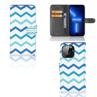 iPhone 13 Pro | Telefoon Hoesje | Zigzag Blauw - thumbnail