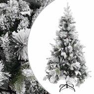 Kerstboom met dennenappels en sneeuw 225 cm PVC en PE - thumbnail