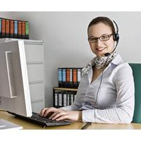 Basetech KJ-97 On Ear headset Kabel Mono Zwart Telefoon - thumbnail