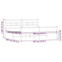 Bedframe zonder matras metaal bruin eikenkleur 180x200 cm - thumbnail