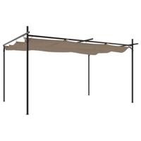 VidaXL Pergola met uitschuifbaar dak 395x292x230 taupe - thumbnail