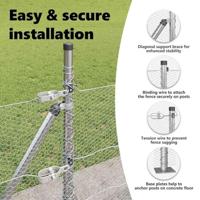 VidaXL Afrasteringspaal zilver 10 x 0,4 m (13 mm gaas) staal - thumbnail