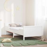 Bedframe met matras Wit 80 x 200 cm Massief grenenhout - thumbnail