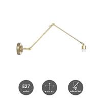 Klassieke wandlamp Shift voor lampenkap, 70-70-32cm, Messing, wandlamp met-verstelbare-arm-van, Metaal, geschikt-voor-E27-LED-lichtbron, voor-lampenkap-met-doorsnede-max., 20cm - thumbnail