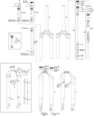 ROCKSHOX verende voorvork "paragon rl solo air" 28" sus.fork paragon rl solo air 28"