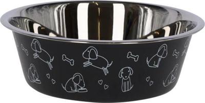 Voederbak rvs zwart met motief 4000ml