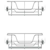 VidaXL Draadmanden uittrekbaar 2 st 45 cm zilverkleurig - thumbnail