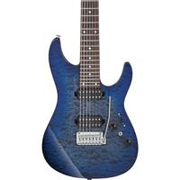 Ibanez AZ427P2QM Premium Twilight Blue Burst 7-snarige elektrische gitaar met gigbag - thumbnail