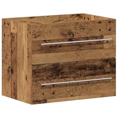 Badkamerkast 2 pcs Oud Hout Engineered Hout en Keramiek