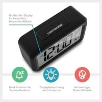 Mebus 42435 Wekker Kwarts Zwart Groot display - thumbnail