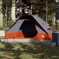VidaXL Koepeltent 2-persoons waterdicht grijs en oranje - thumbnail